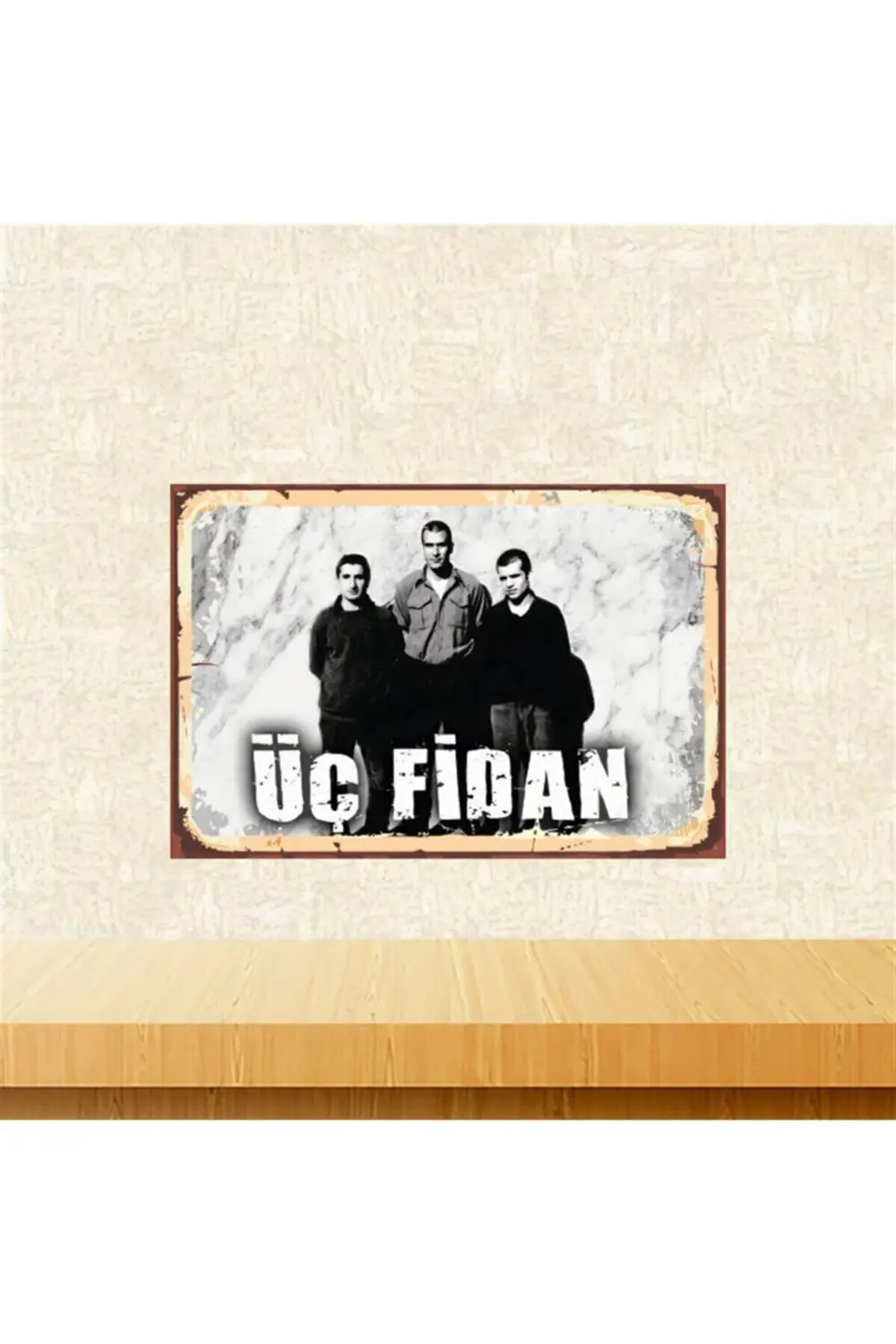 Üç Fidan Retro Ahşap Tablo Tkfx5424 20-30 cm