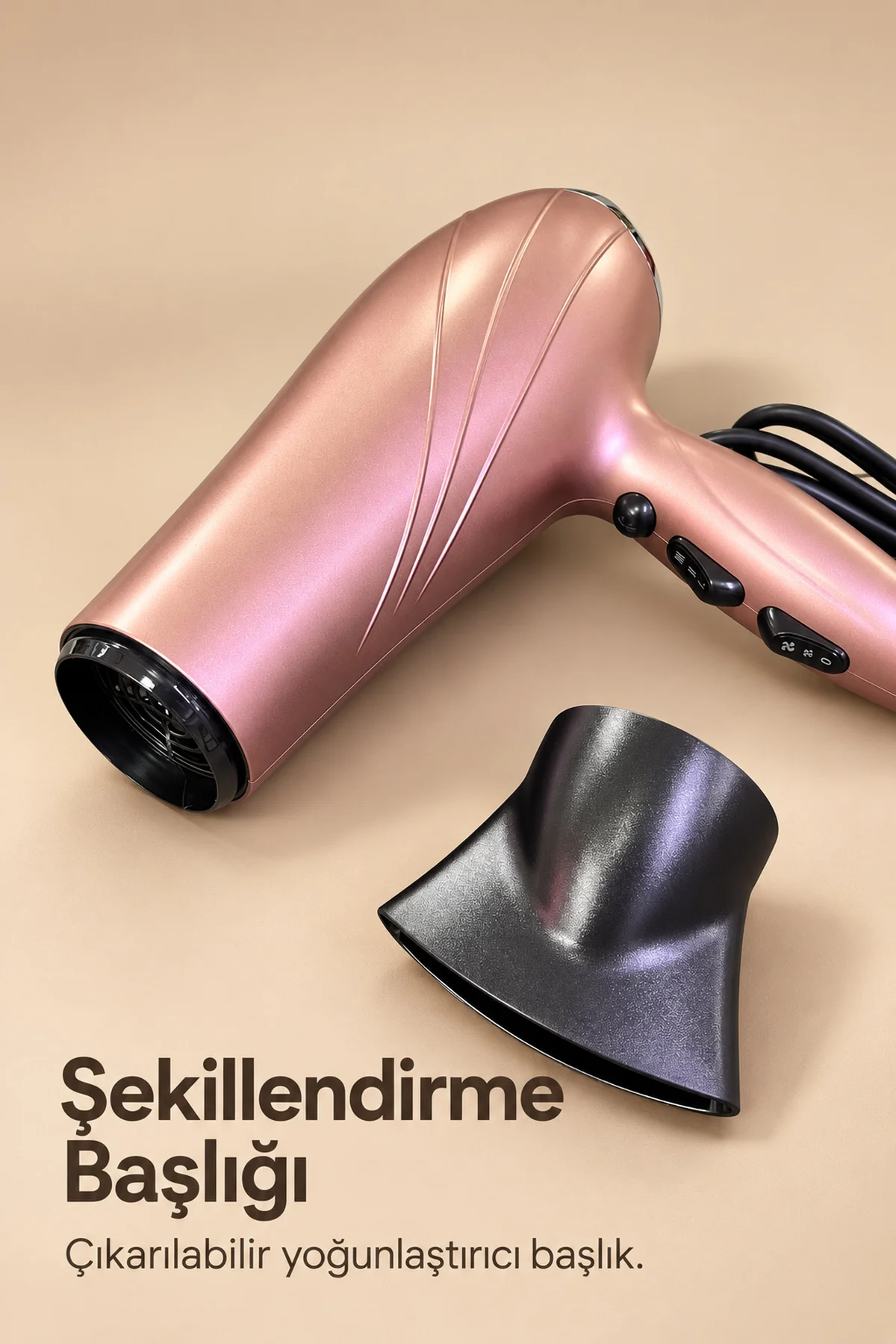 Üç Kademeli Sıcaklık Ayarlı Saç Kurutma Makinesi - Görsel 3