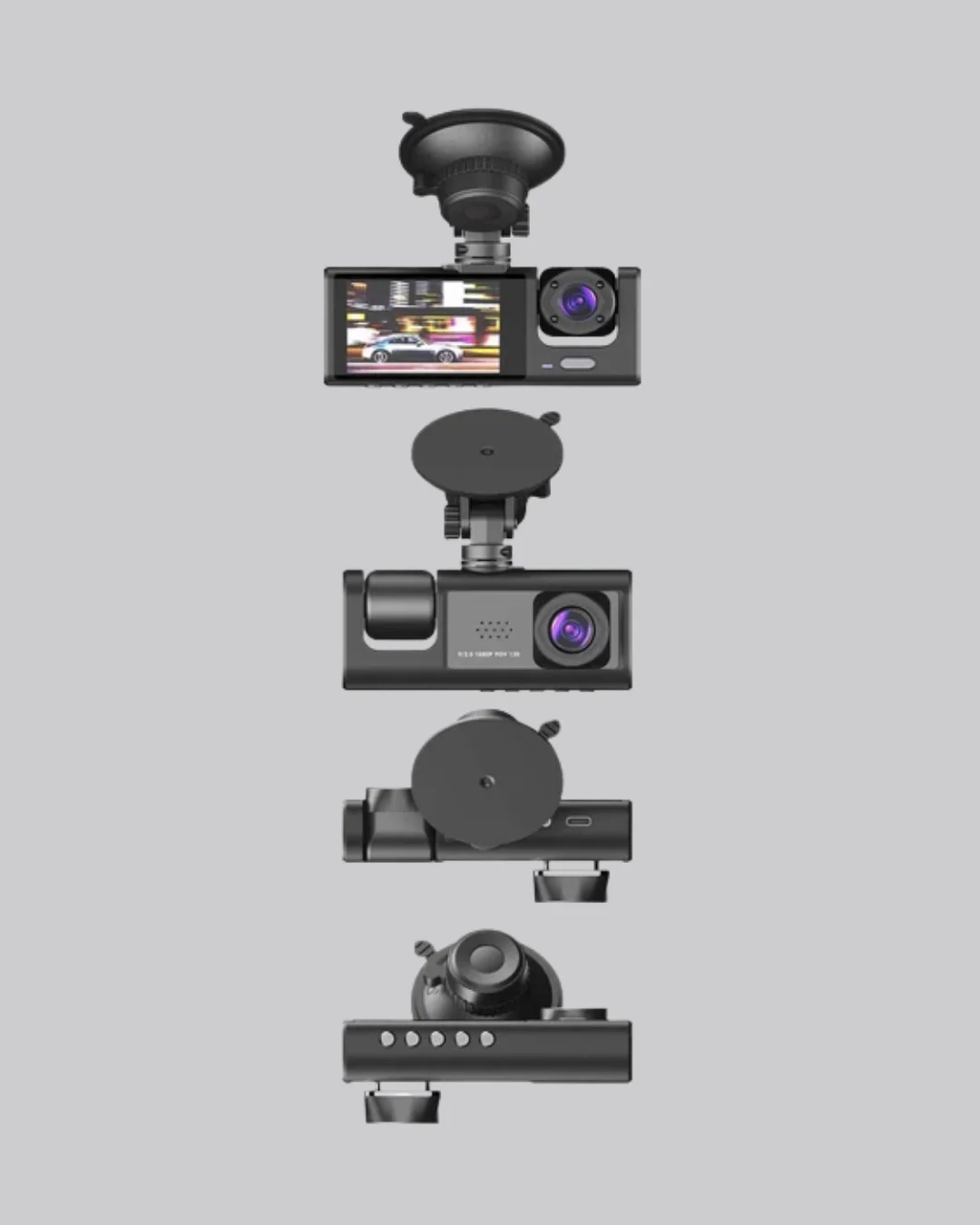 Üç Kameralı Araç İçi Kayıt Sistemi Full HD Gece Görüşlü ve G-Sensör Destekli Fiyatı, Yorumları ve Özellikleri