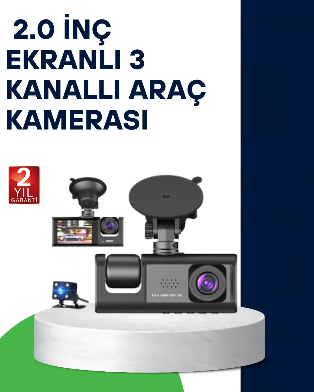 Üç Kameralı Araç Kamerası Full HD Gece Görüş G-Sensör Üç Kameralı Araç Kamerası Full HD Gece Görüş G-Sensör