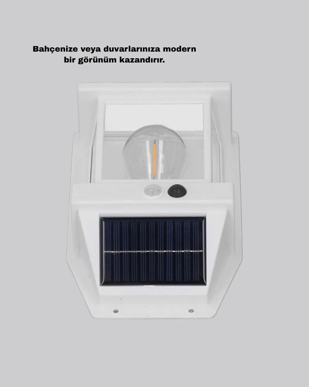 Üç Modlu Güneş Enerjili Duvar Lambası 1800mAh Bataryalı ve Hareket Sensörlü
