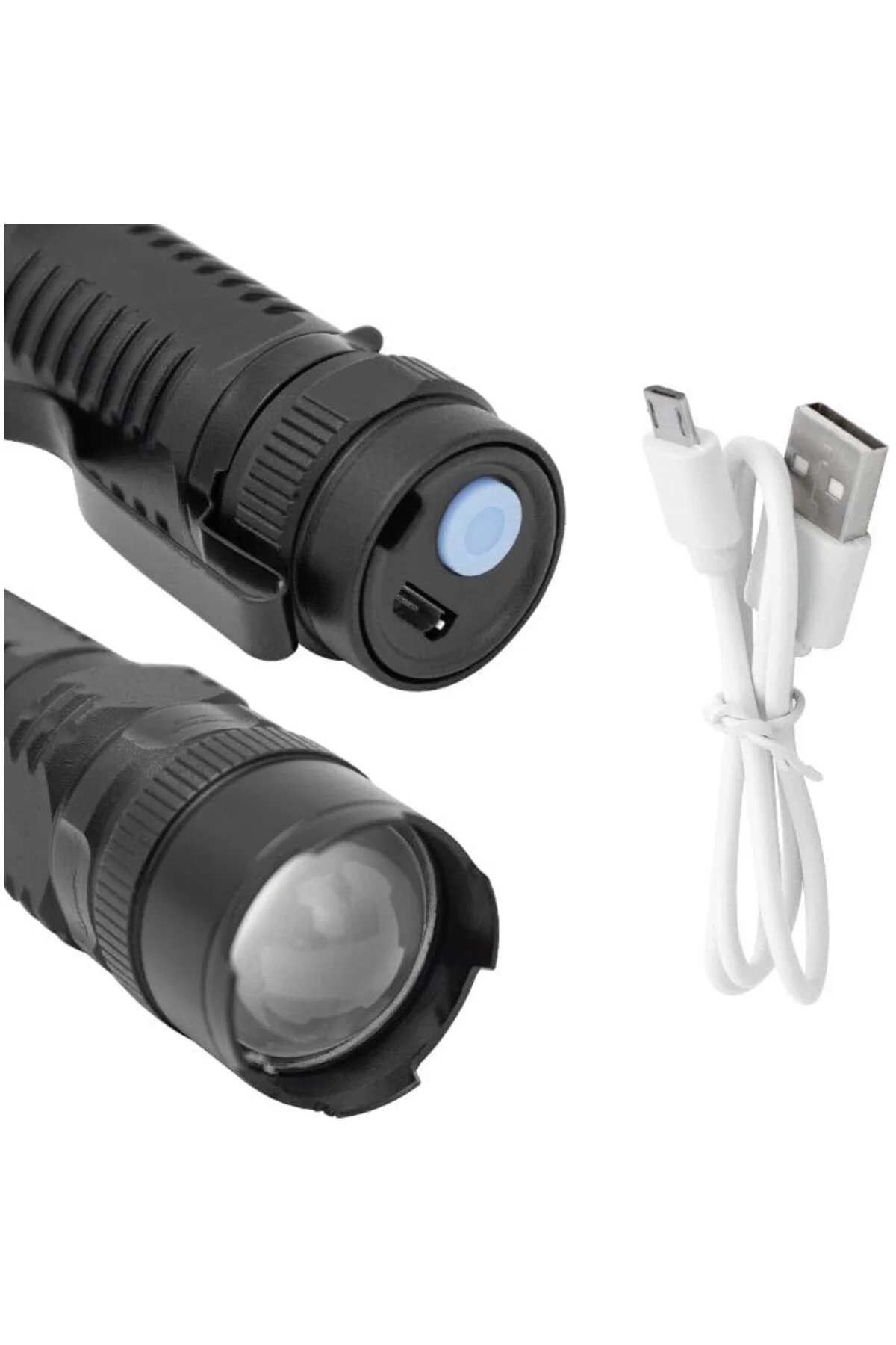 Üç Modlu, USB Şarjlı, El Feneri, Alüminyum, IP6,