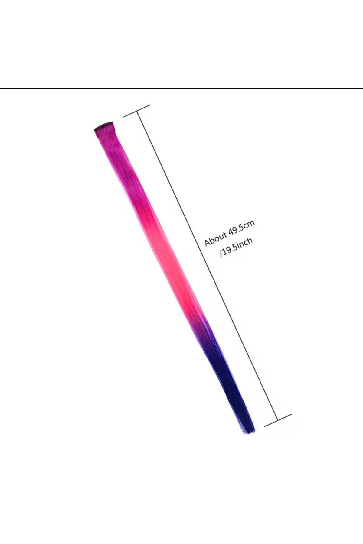 üç renkli çıtçıt tokalı yan postiş saç aksesuarı tinsel saç