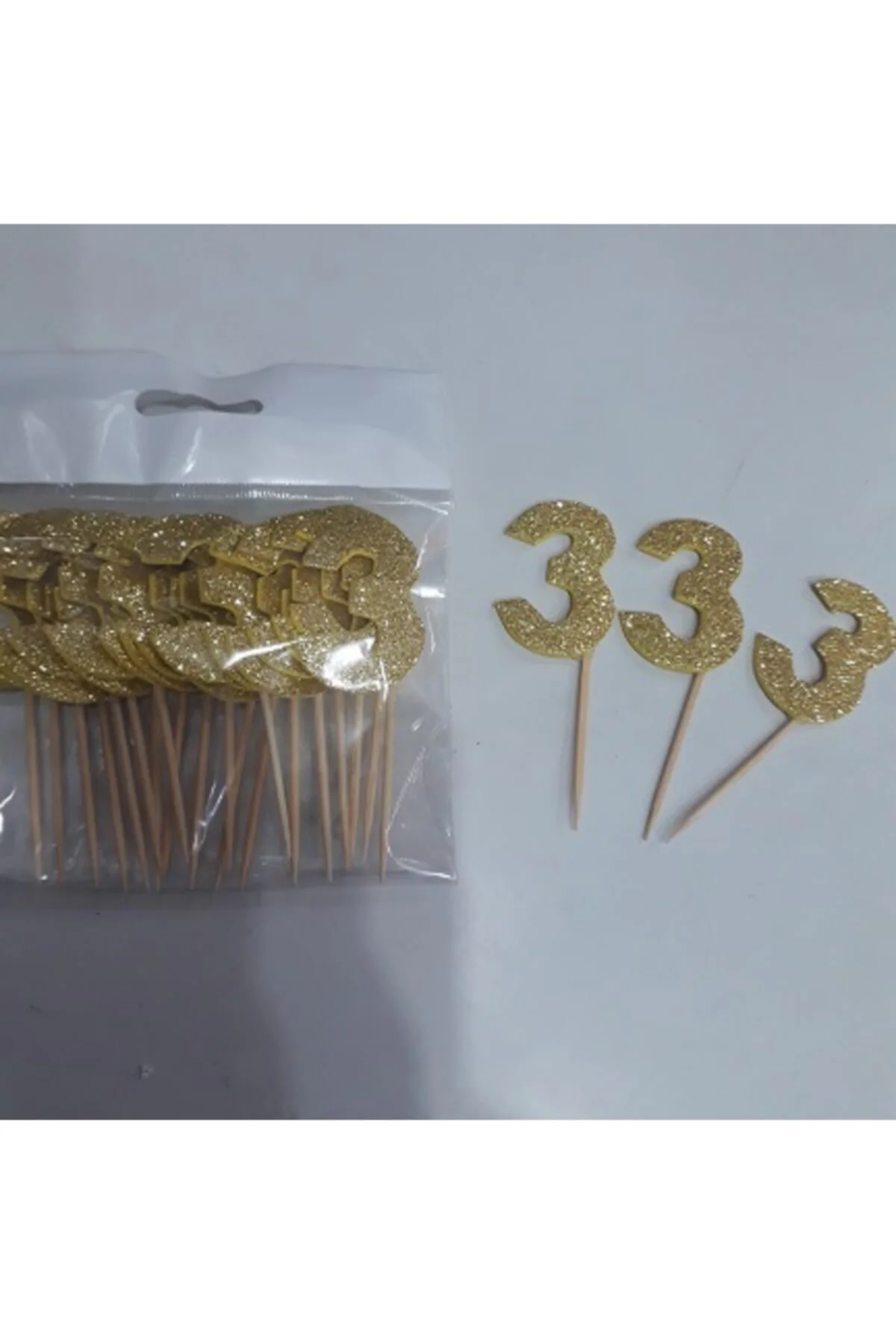 Üç Yaş Pasta Süsü, Doğum Günü Kürdanı 15 Adet