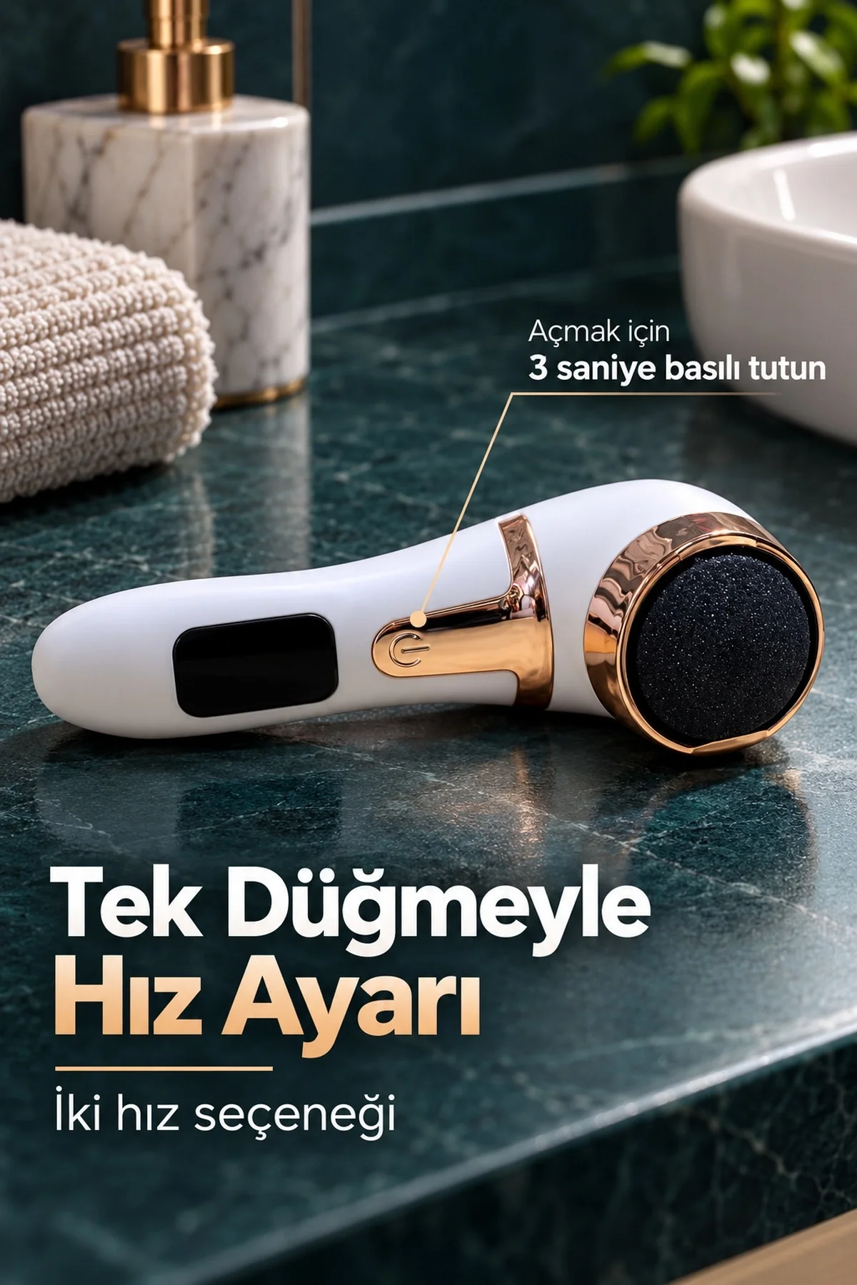 Üç Yedek Diskli Şarjlı Elektrikli Ayak Törpüsü Üç Yedek Diskli Şarjlı Elektrikli Ayak Törpüsü - Görsel 3