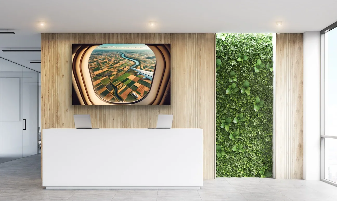 Uçak Penceresi Manzara Kanvas Tablo 100x160cm - Şase, Çerçevesiz Duvar Tablosu