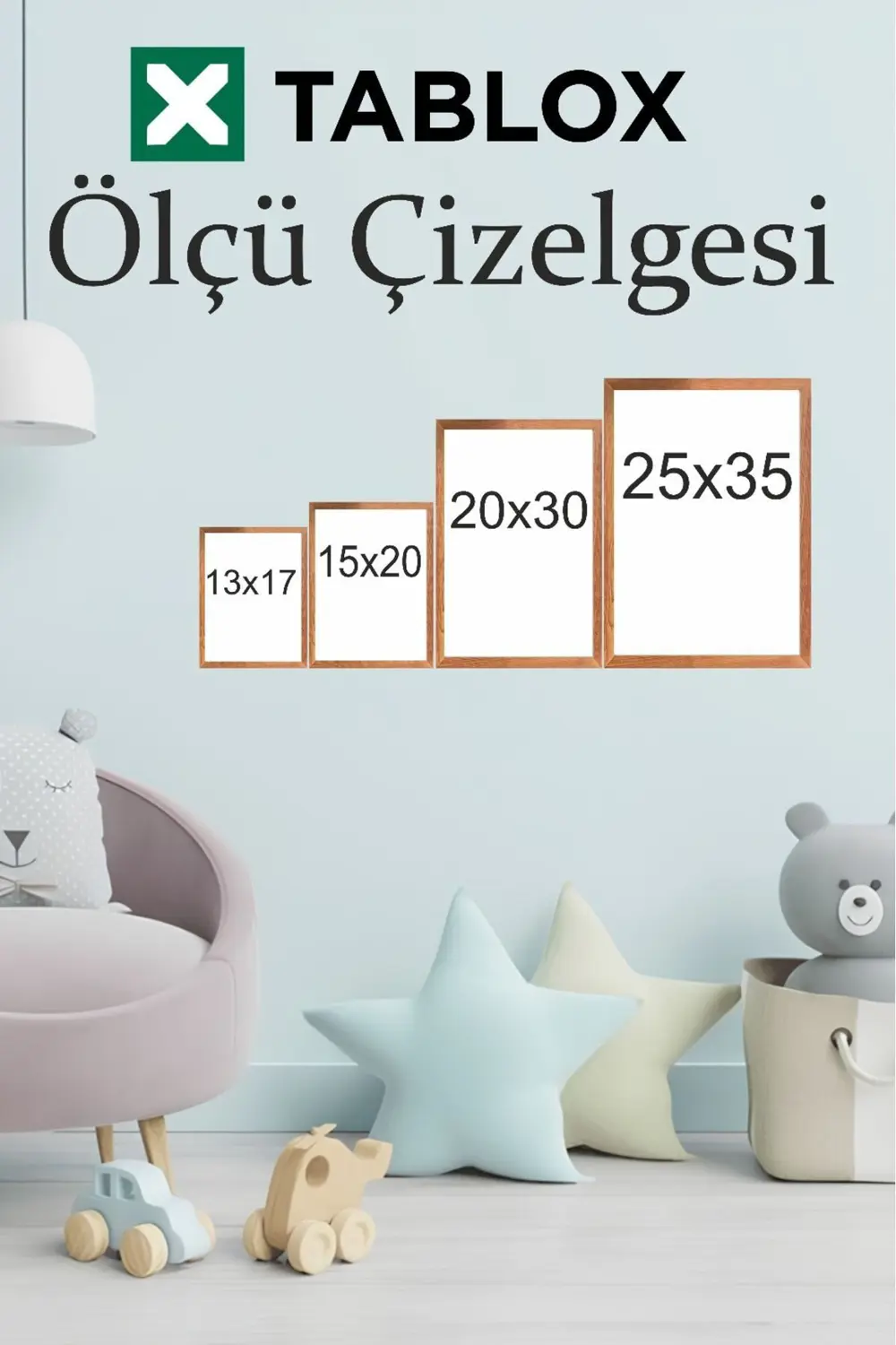 Uçan Balonlu Sevimli Tavşan 3’lü Çerçeve Görünümlü Modern MDF Tab