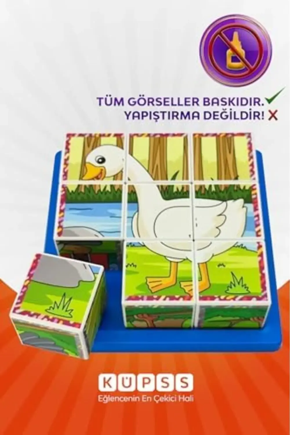 Uçan Hayvanlar 3D Puzzle - 9 Küp 6 Yapboz 395519