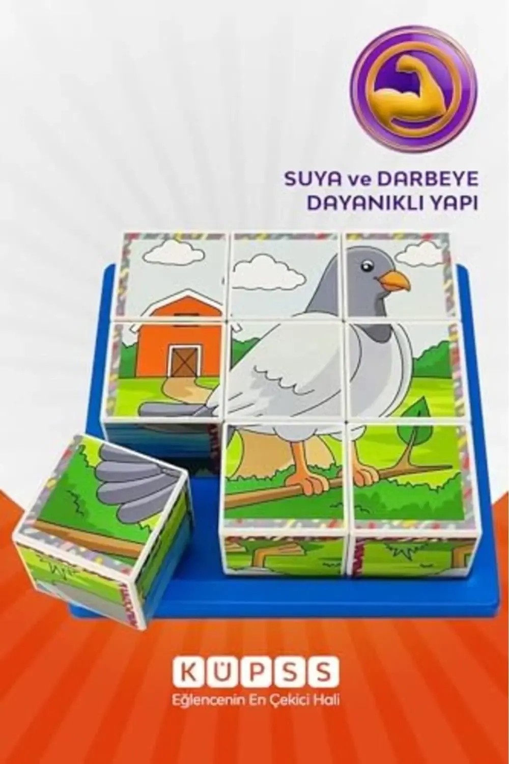 Uçan Hayvanlar 3D Puzzle - 9 Küp 6 Yapboz 395519