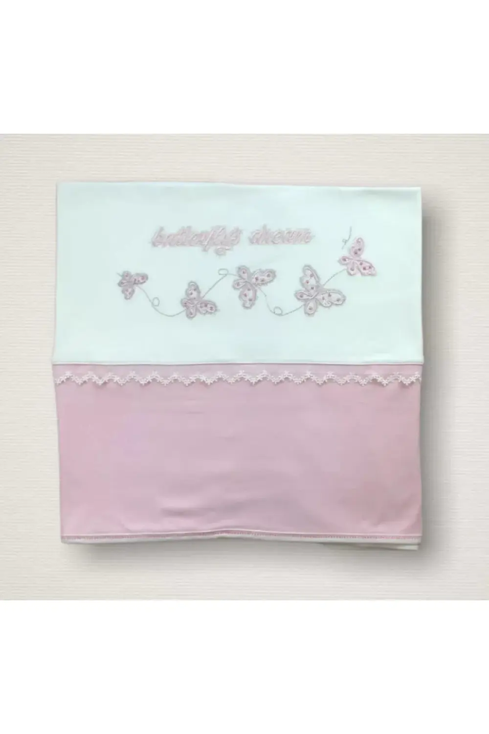 Uçan Kelebekler Nakışlı 10lu Zıbın Takımı Hastane Çıkışı Pembe