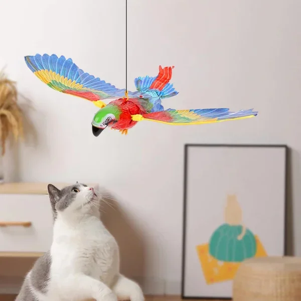 Uçan Papağan Temalı Kedi Oyuncağı Hareketli ve Eğlenceli