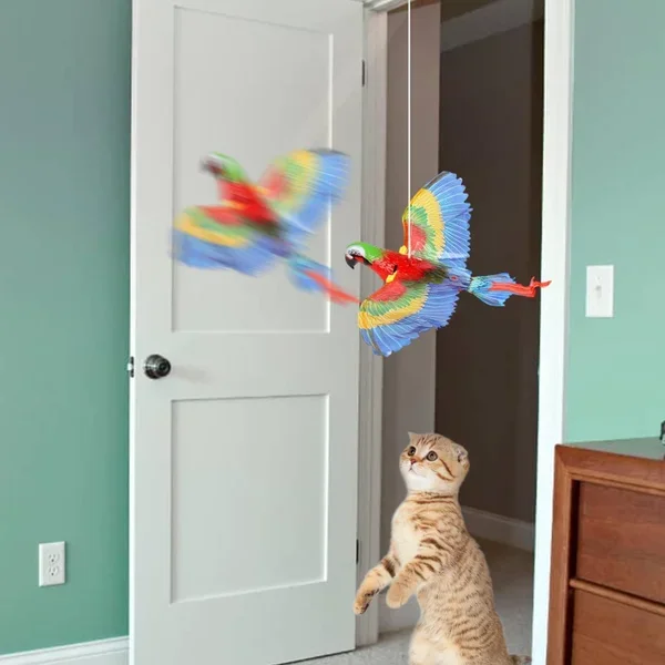 Uçan Papağan Temalı Kedi Oyuncağı Hareketli ve Eğlenceli