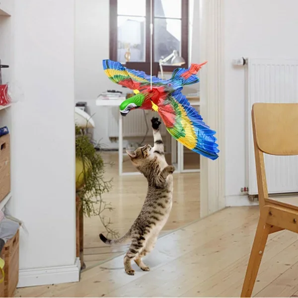 Uçan Papağan Temalı Kedi Oyuncağı Hareketli ve Eğlenceli