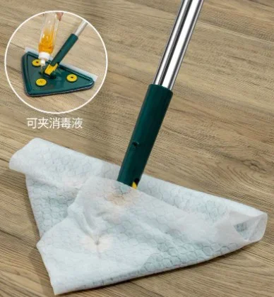 Üçgen Çek Çekli Mop Uyumlu 2 Bezli Islak Mendil Aparatı