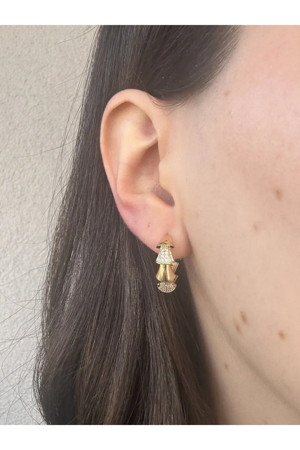 Atelier Emine Üçgen Dizisi Çelik Küpe