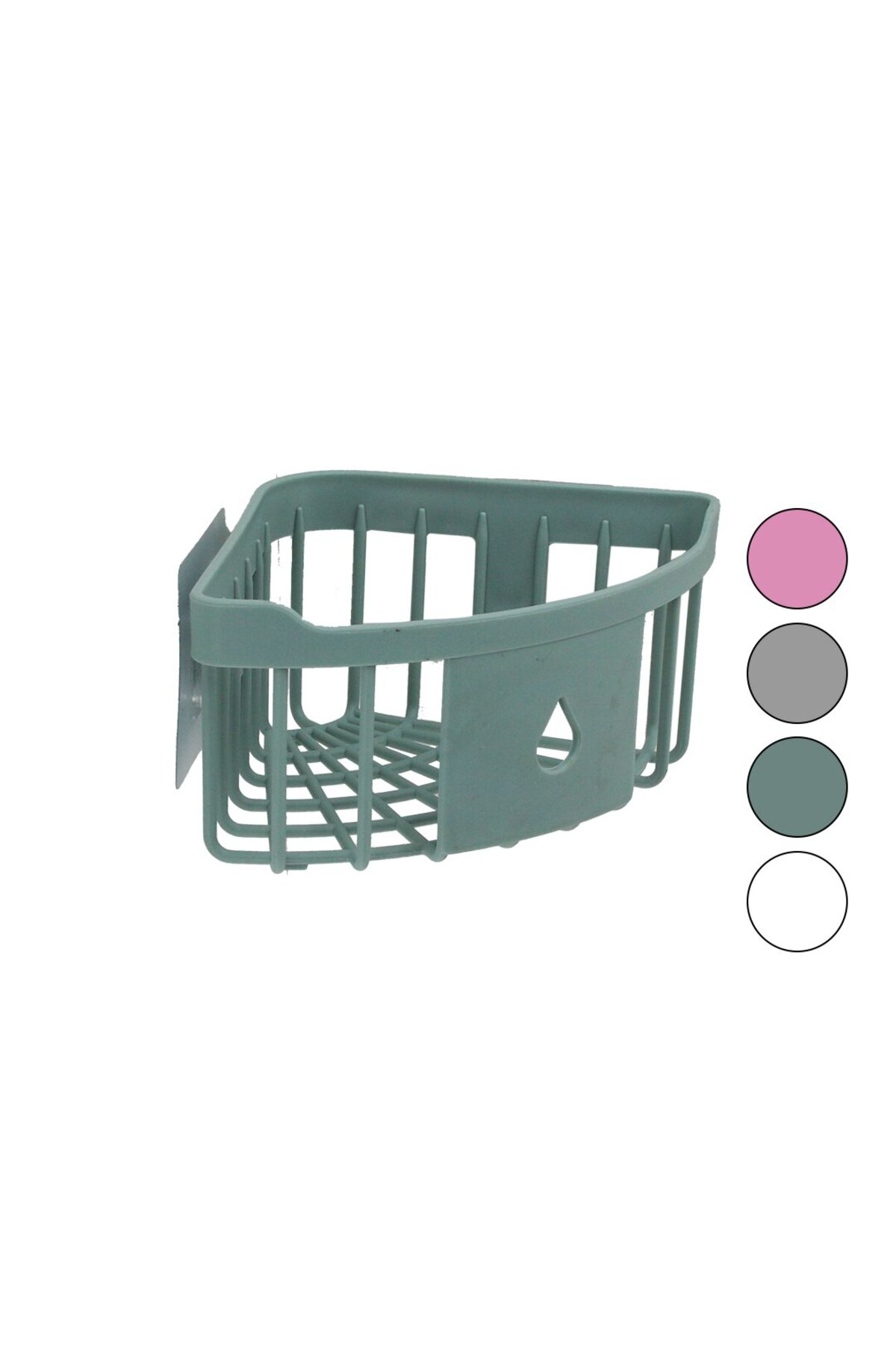 Ok Aksesuar Üçgen Köşelik Banyo - Mutfak Organizeri Renkli Plastik Yapişkanli