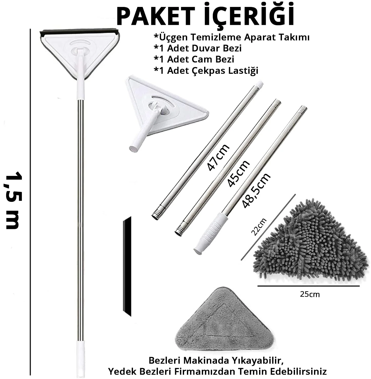 Üçgen Mop Cam Duvar Tavan Fayans Parke Temizleyici Mop Bx40 Fiyatı, Yorumları ve Özellikleri