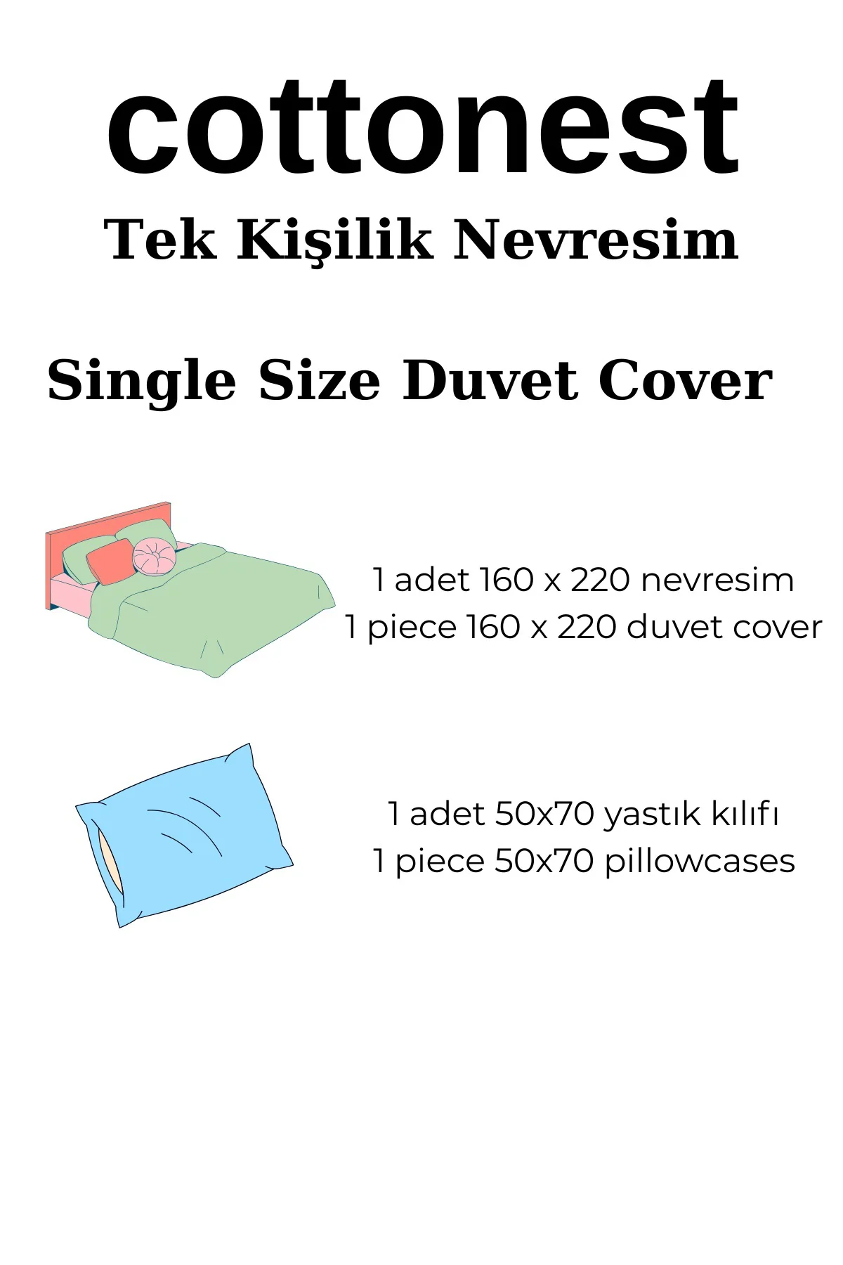Üçgen Puantiyeli Beyaz Tek Kişilik Nevresim Seti
