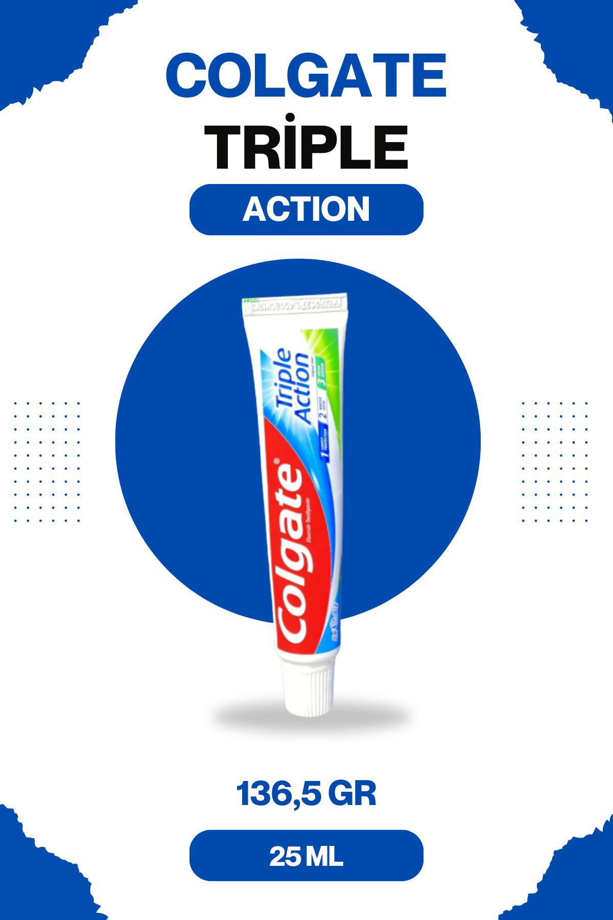 Colgate Üçlü Etki Çürüklere Karşı Tam Koruma Diş Macunu 25 Ml 136.5 Gr
