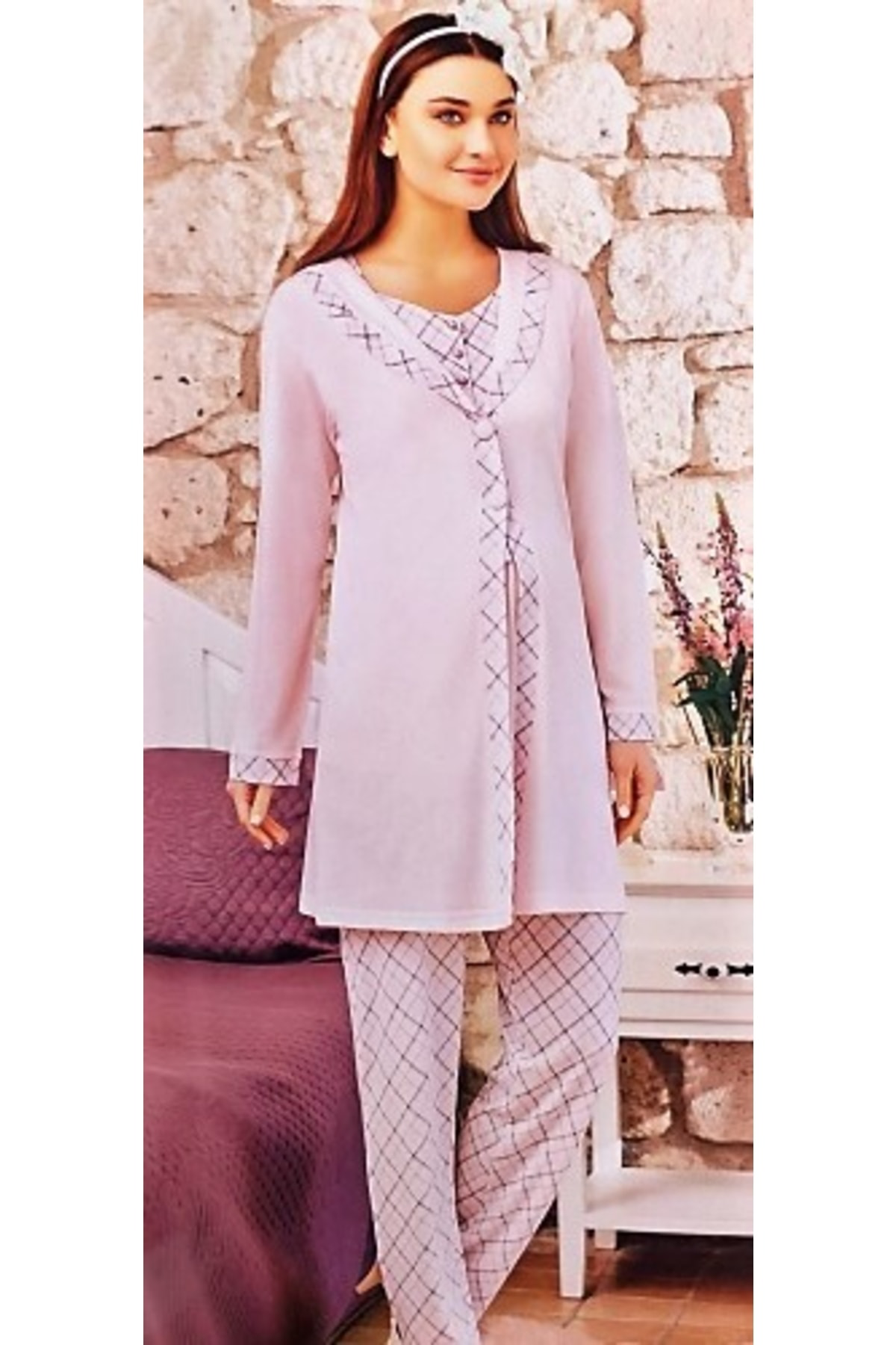 Flz Üçlü Lohusa Pijama Takımı