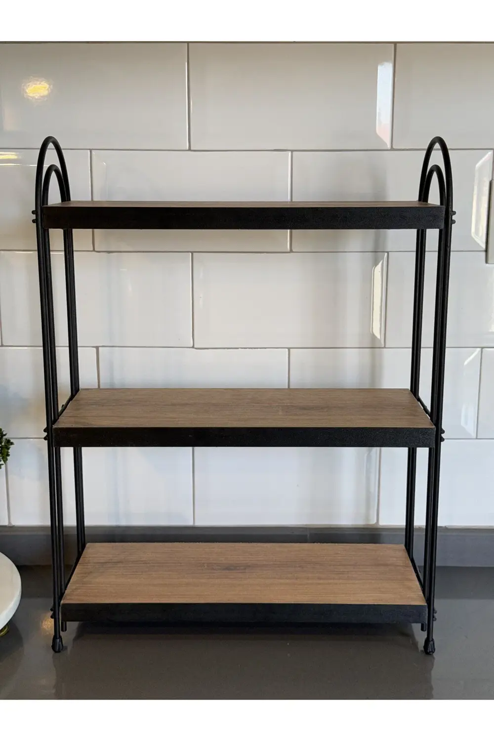 ÜÇLÜ OVAL RAF Mutfak Raf ÇAM Tezgah Üstü Raf Kahve Köşesi Raf Ban