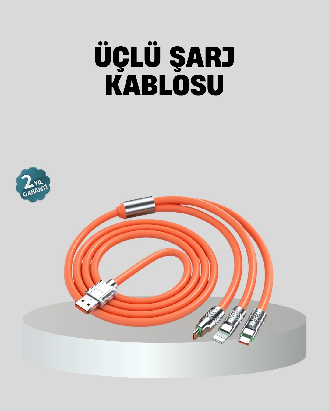 ÜÇLÜ Şarj Kablosu – Yüksek Hızlı, Dayanıklı ve Uzun Ömürlü Fiyatı, Yorumları ve Özellikleri
