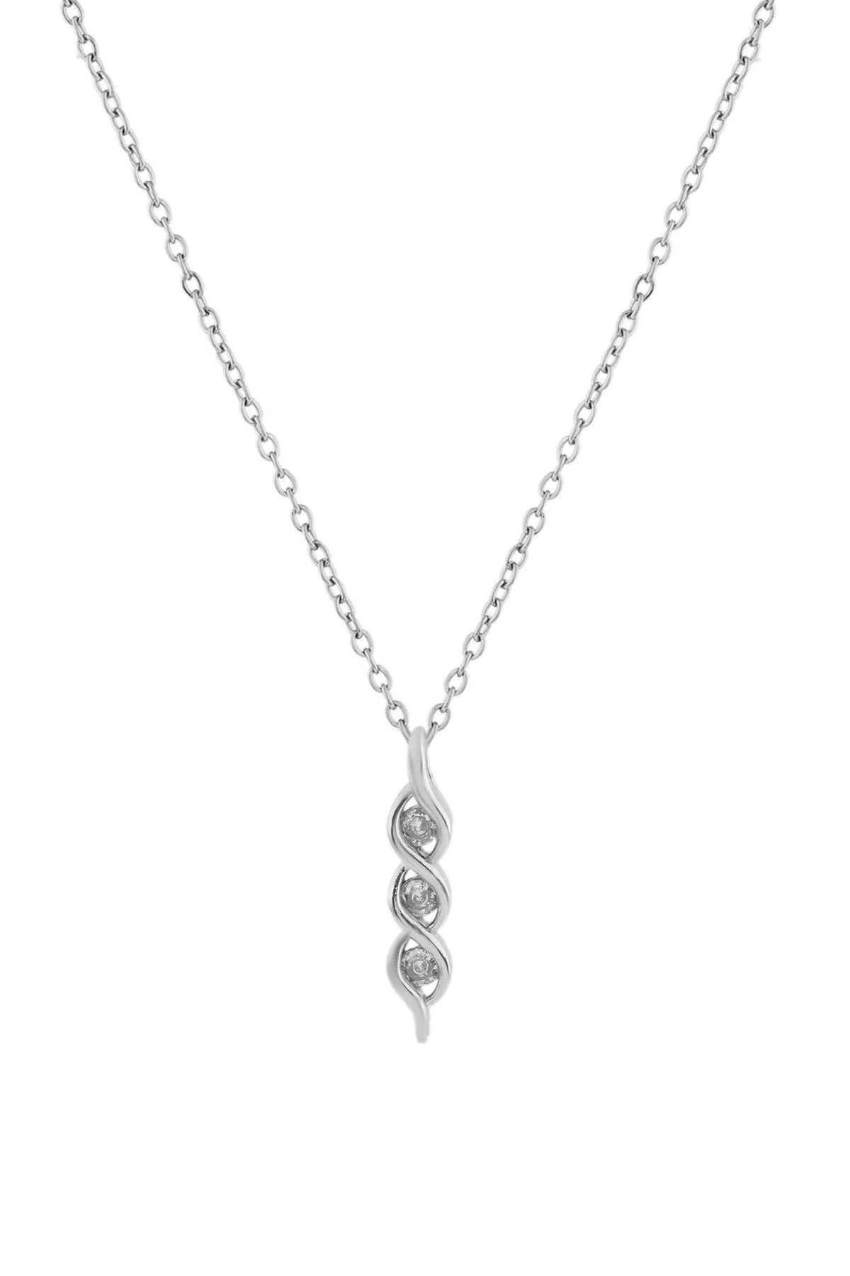 Üçlü Sarmal Zirkon Kolye SILVER 45 cm Fiyatı, Yorumları ve Özellikleri
