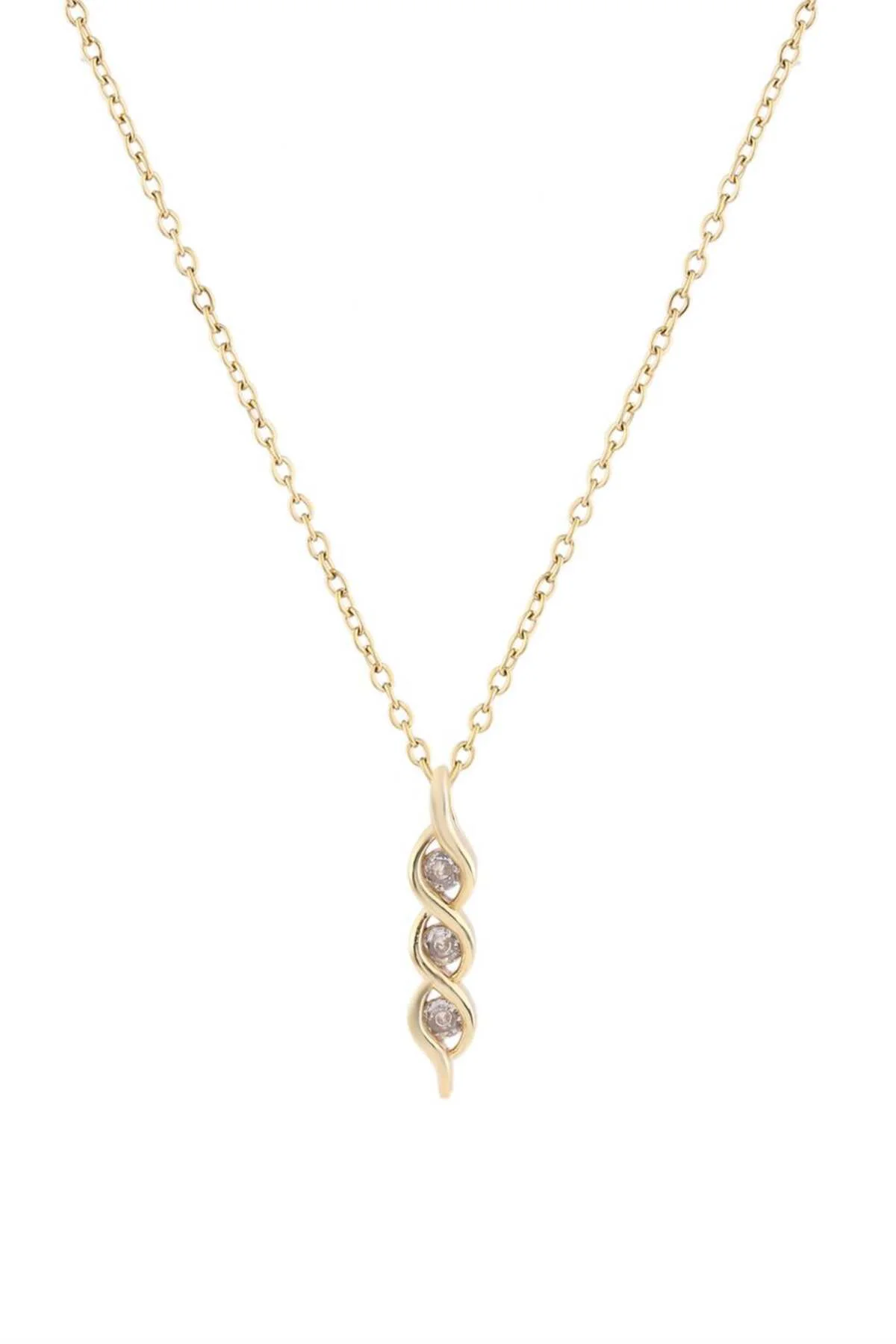 Üçlü Sarmal Zirkon Kolye GOLD 45 cm Fiyatı, Yorumları ve Özellikleri