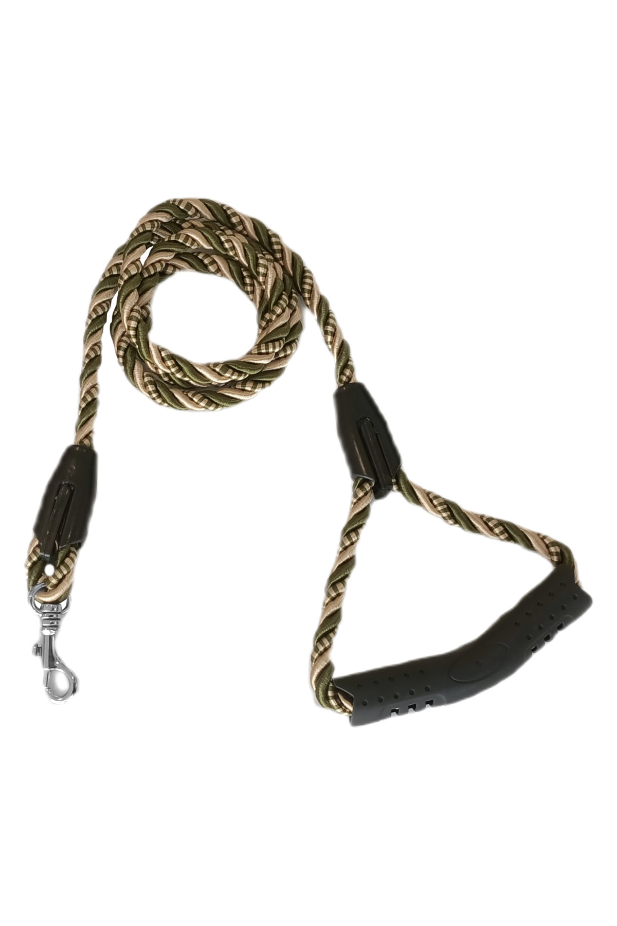 Astra Market Üçlü Sarmallı Köpek Gezdirme Halatı 1 Cm-120 Cm Yeşil Krem