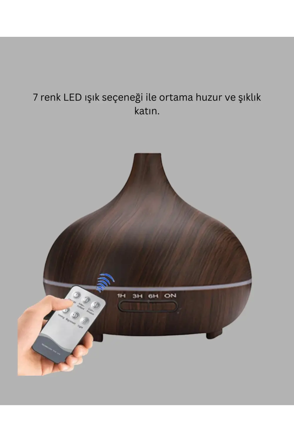 Uçucu Yağ Uyumlu Renkli LED Işıklı Nemlendirici