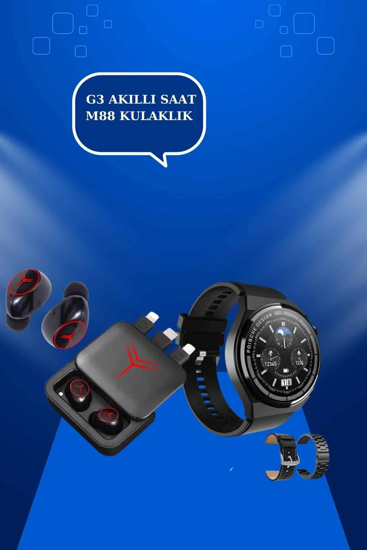Ucuz Kaliteli Akıllı Saat ve Powerbank Bluetooth Kulaklık 5.1 Ste