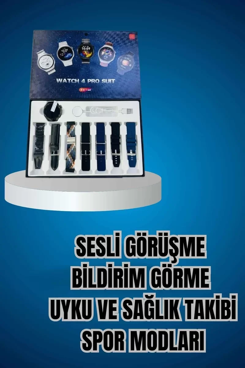Ucuz Kaliteli Yeni Nesil 7 Kordonlu Akıllı Saat ve Kablosuz Bluetooth Kulaklık ANC Özelliği