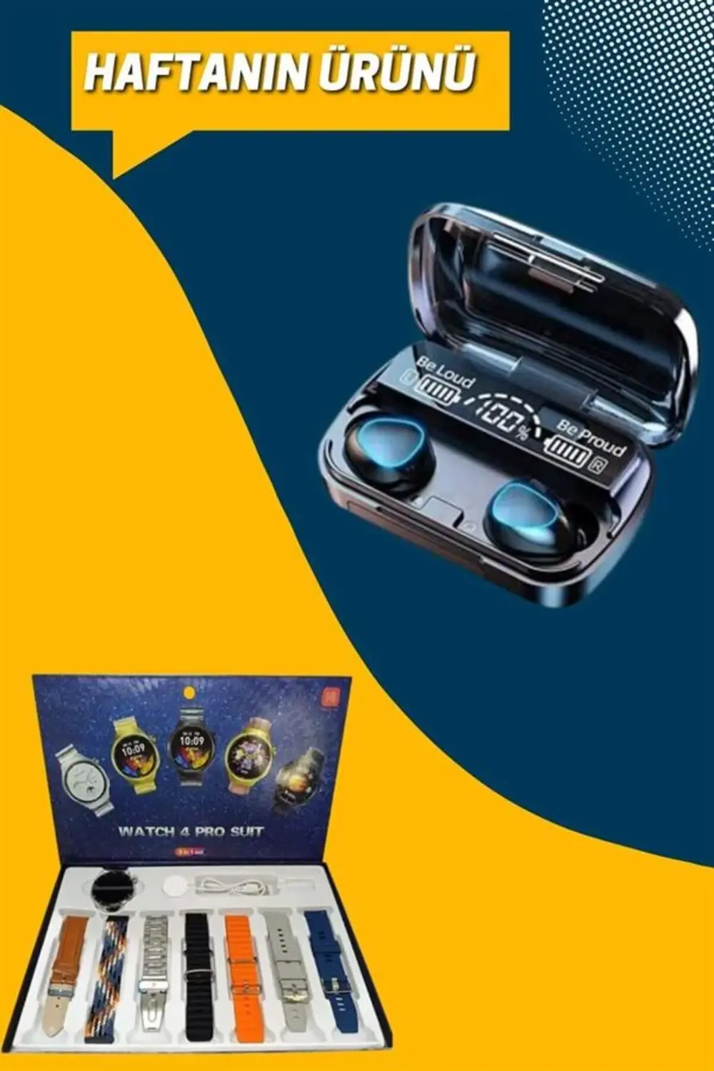 Ucuz Kaliteli Yeni Nesil 7 Kordonlu Akıllı Saat ve Kablosuz Bluet