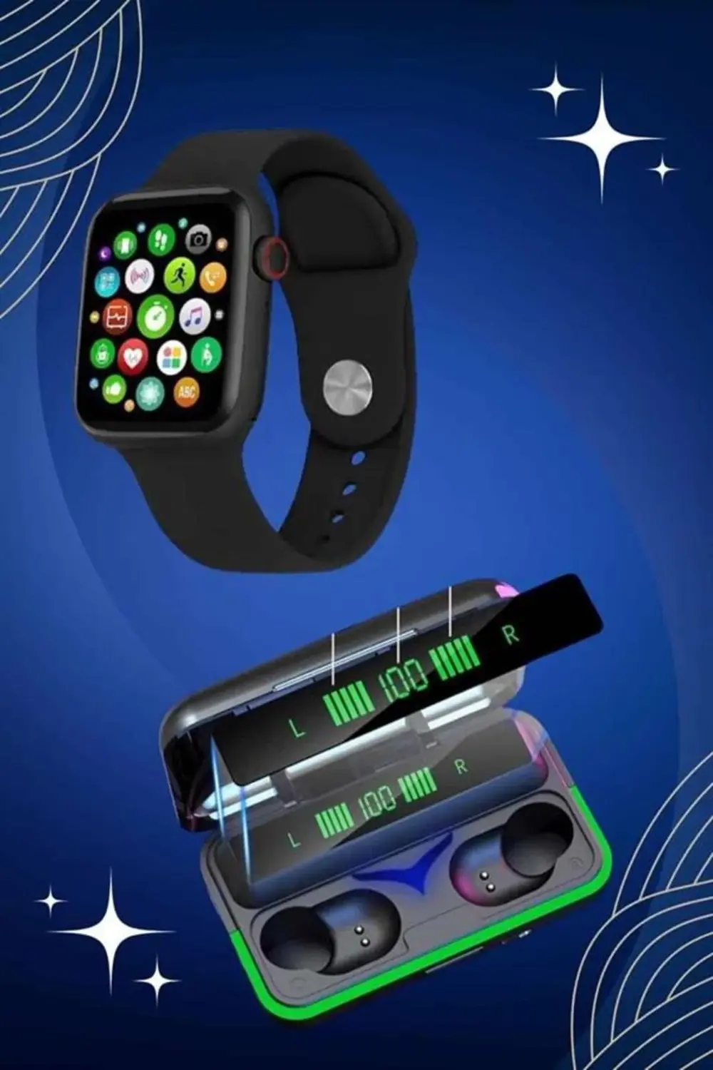 Ucuz ve Kaliteli Kulaklıklı Saat Seti Bluetooth Bağlantılı Akıllı