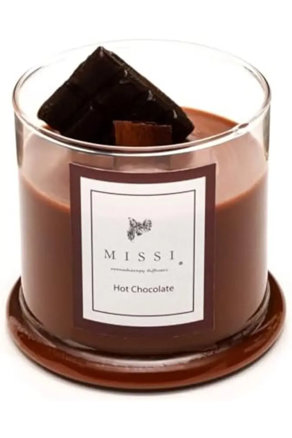 Üfleme Cam Ahşap Fitilli Hot Chocolate Vegan Mum (380 gr) 1185222