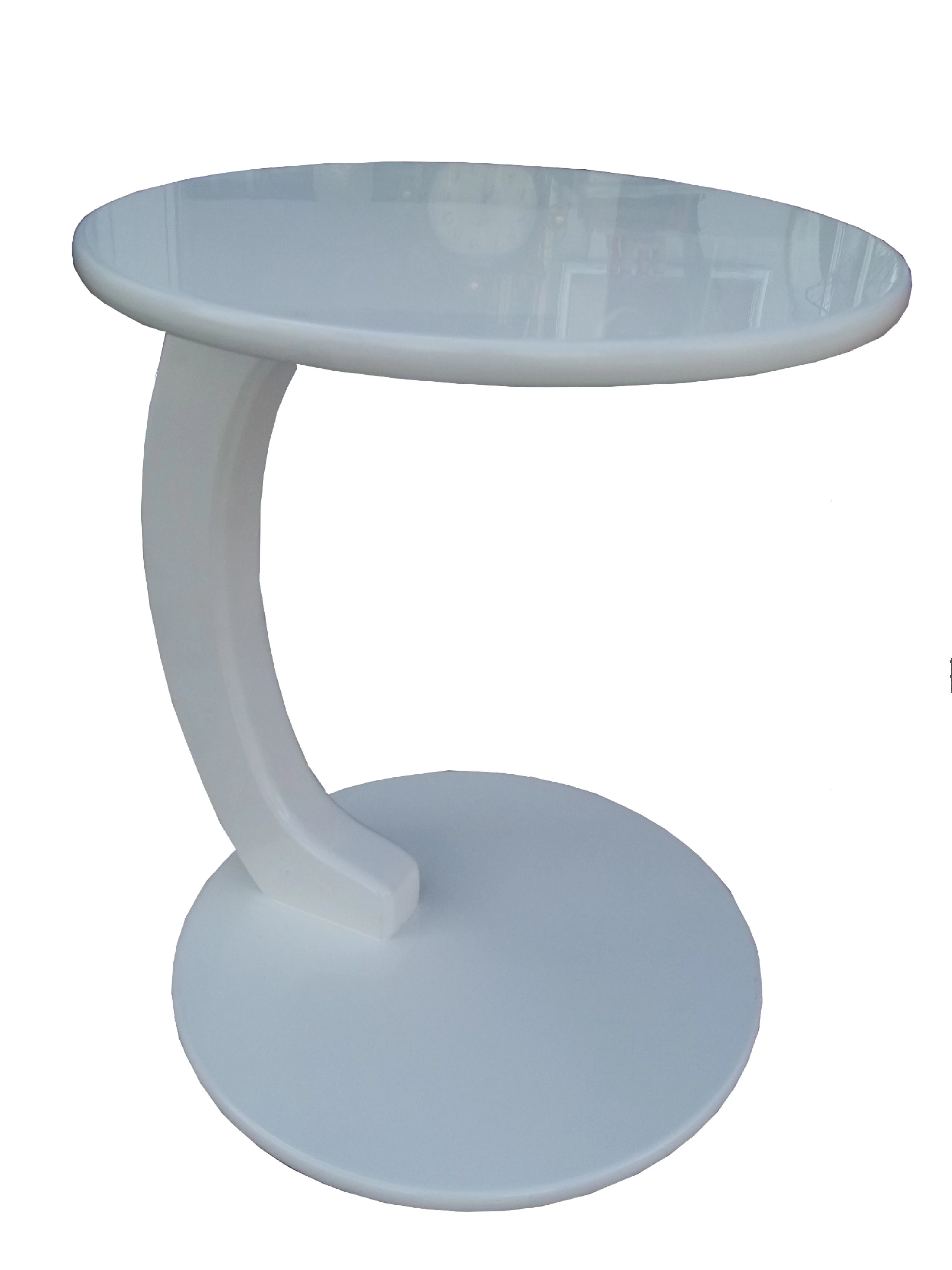 Ufo C 12624 ST Sehpa MDF Parlak BEYAZ Altı Tekerlek Kanepede Otur