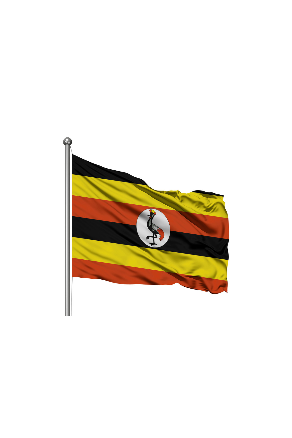 Uganda Devleti Bayrağı - Premium Raşel Kumaş 70x105cm