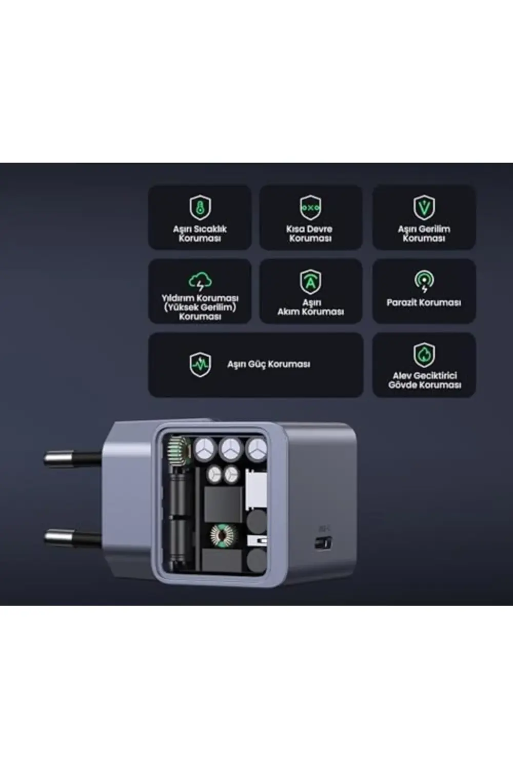 UGREEN Nexode Air 30W USB-C GaN Charger EU Hızlı Şarj Adaptörü 39