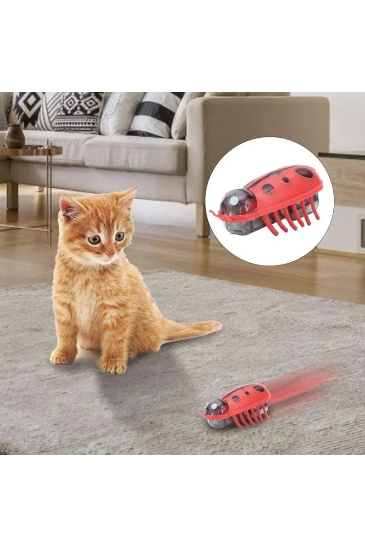 Uğur Böceği Hareketli Kedi Oyuncağı, Otomatik Hareket Eden Uğur B