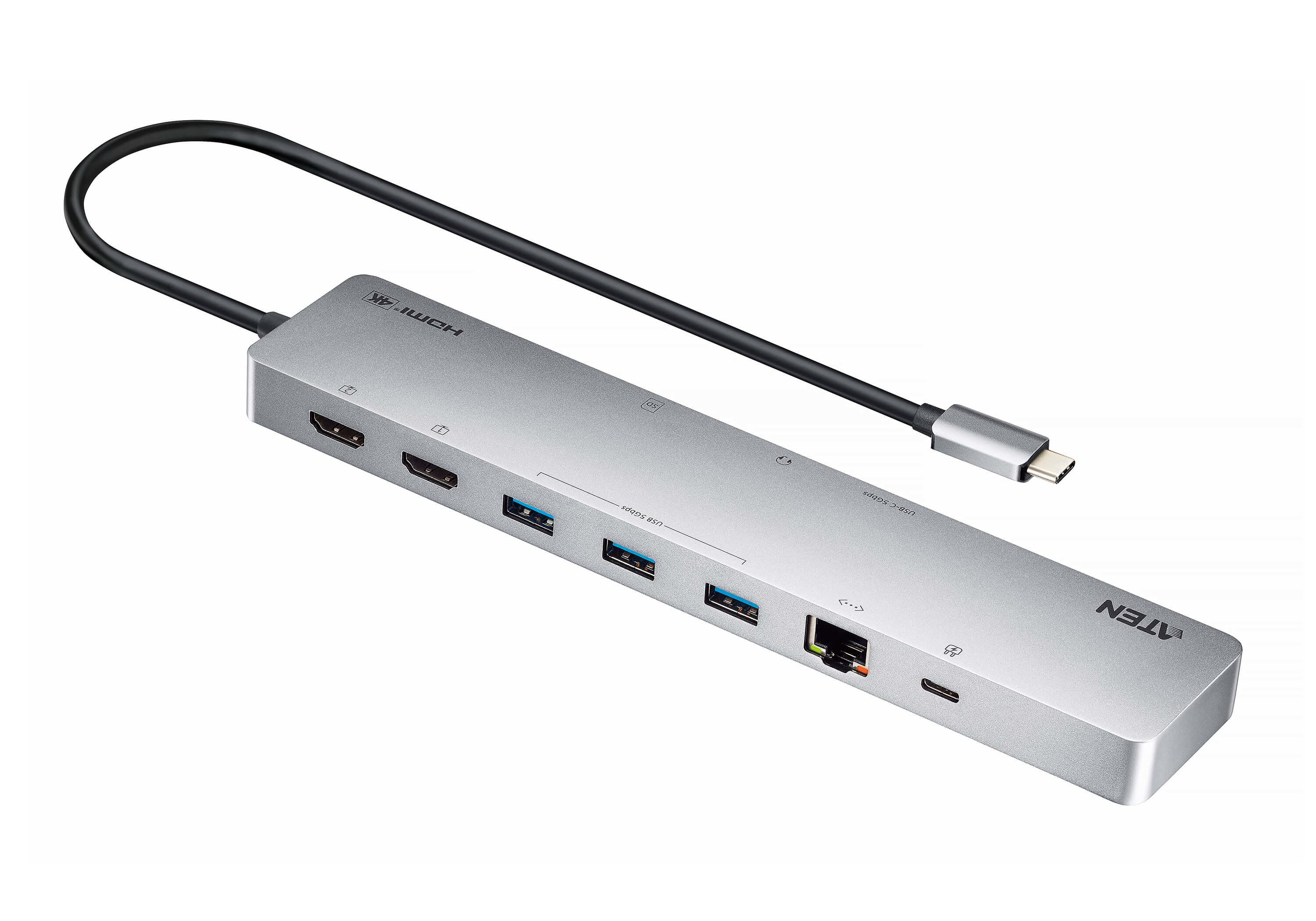 Aten Uh3240 Güç Geçişli 11'İ 1 Arada Usb-C Çoklu Bağlanti Noktali Yerl