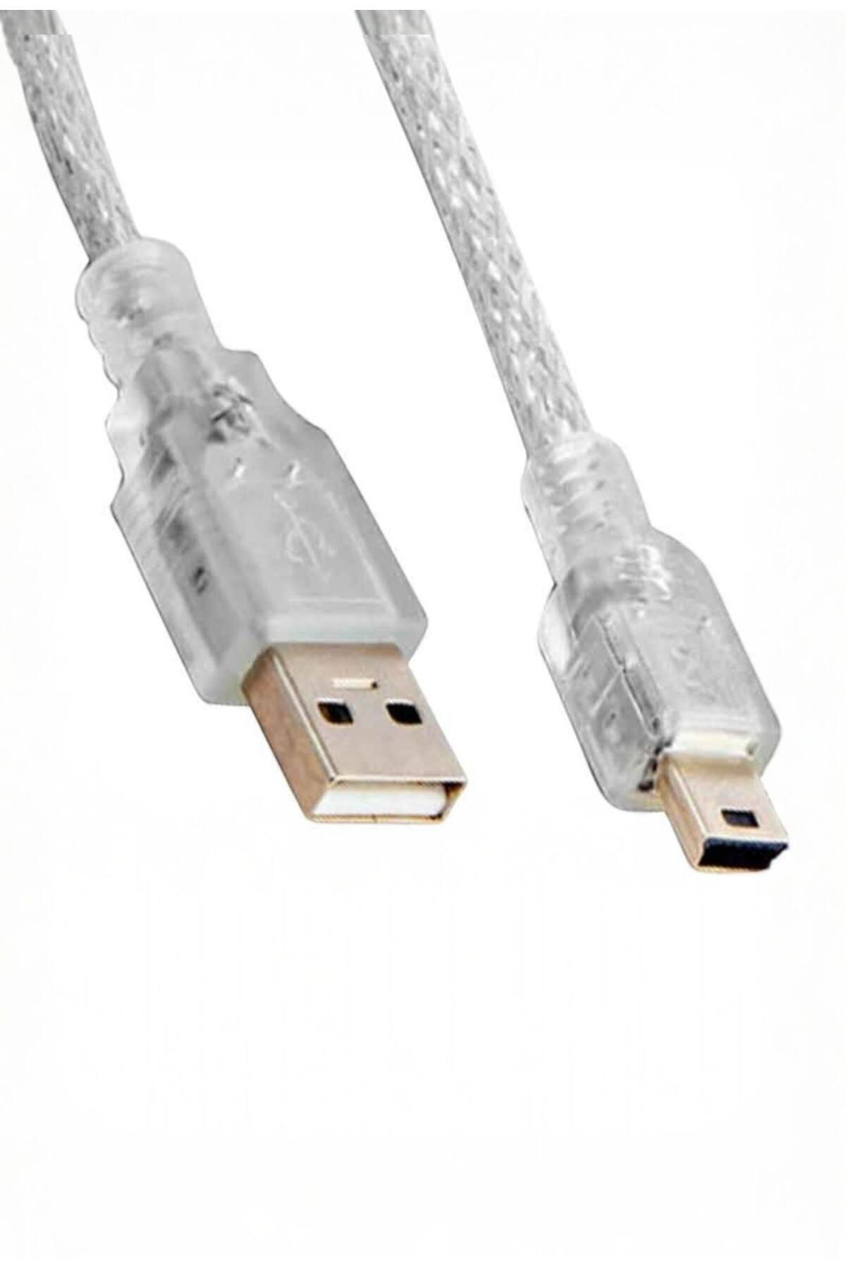 UK55 - USB 2.0 Şeffaf Kablo (5 Metre, USB A - Mini 5 Pin)