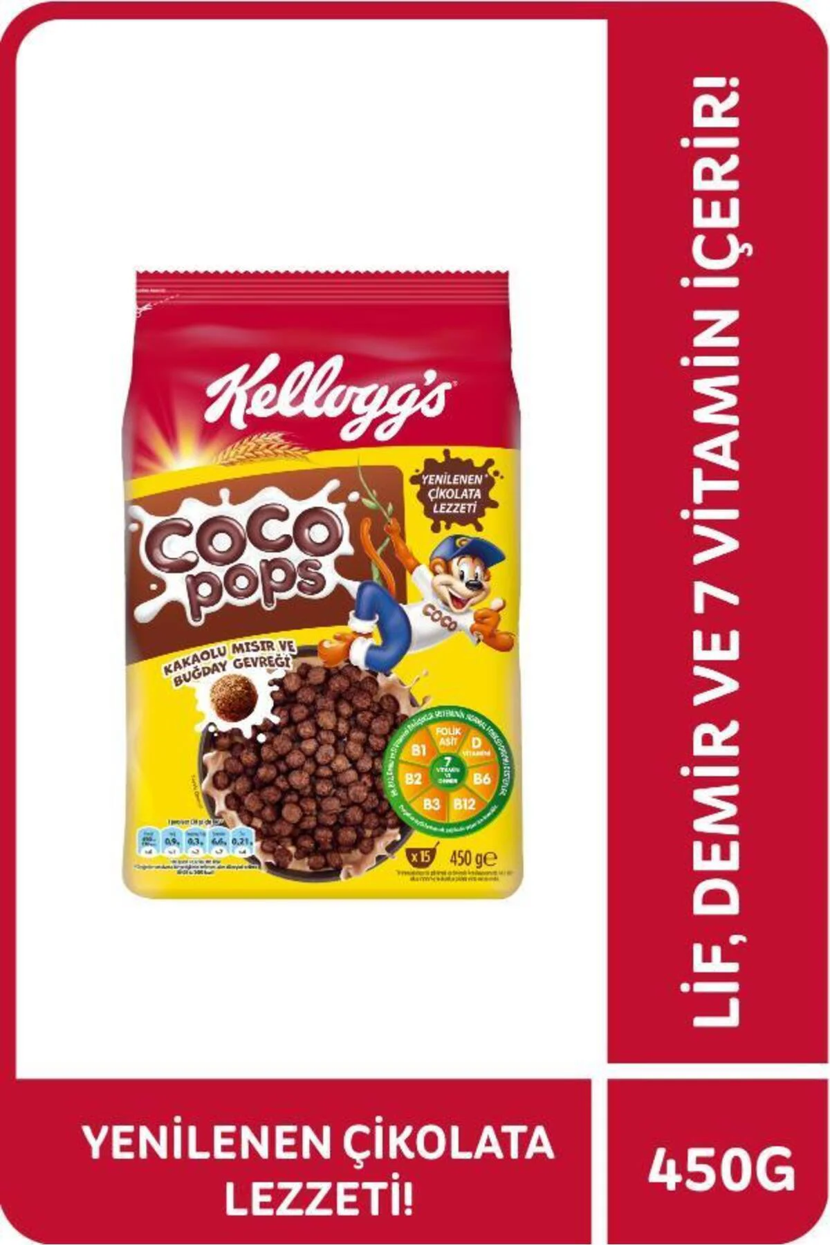 ÜLKERCoco Pops Çikolatalı Buğday Ve Mısır Gevreği 450 Gr,