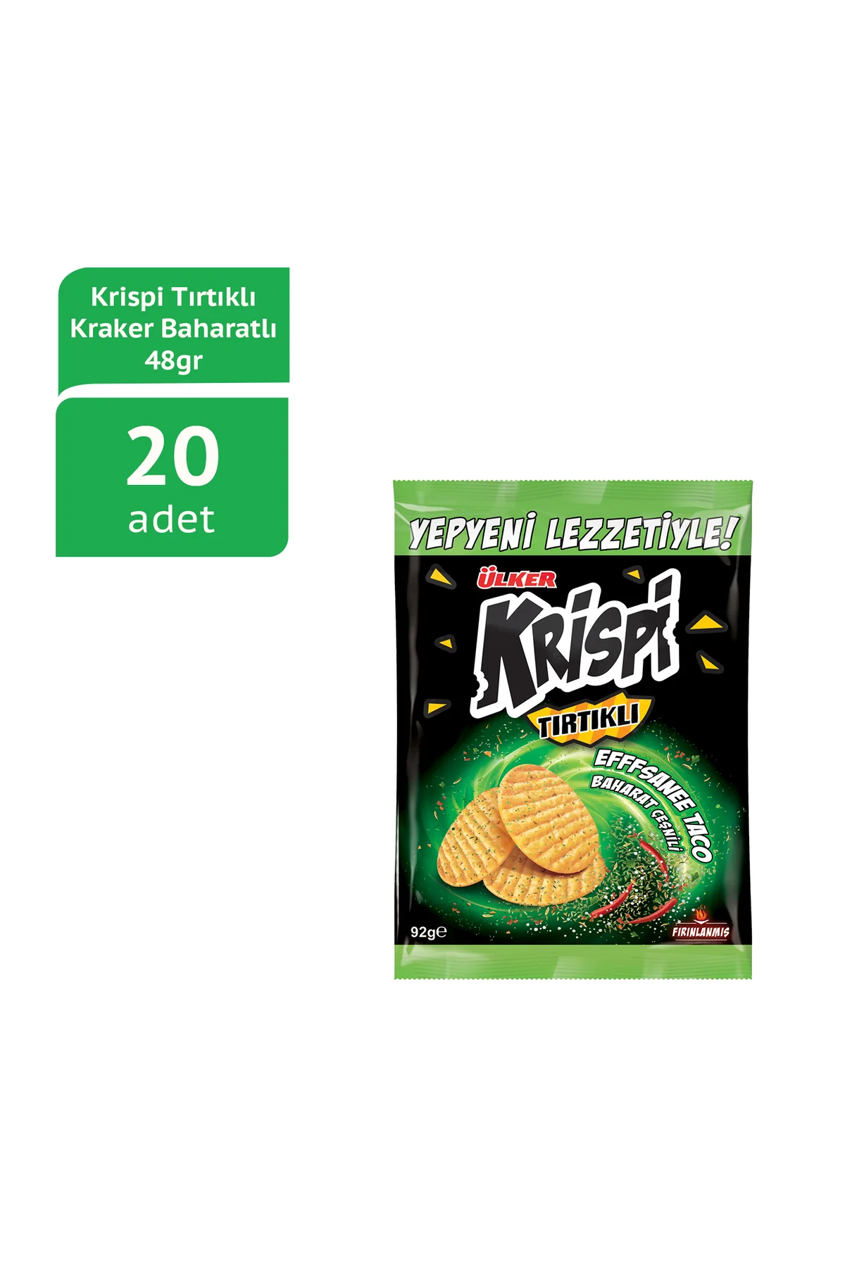 ÜLKERKrispi Tırtıklı Kraker Baharatlı 45 Gr (20 Adet)