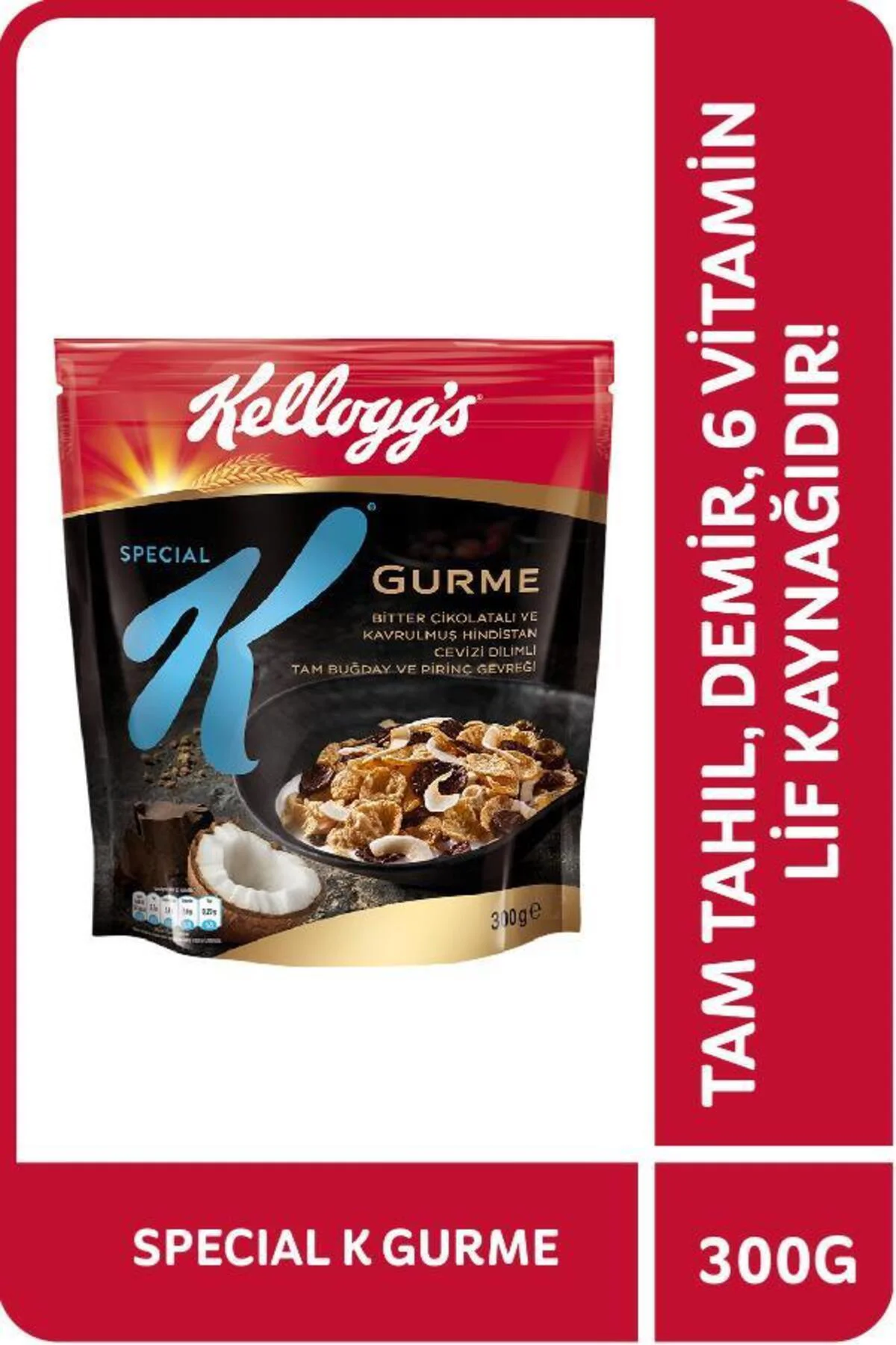 ÜLKERSpecial K Bitter Çikolatalı&hindistan Cevizi Dilimli 300 Gr,