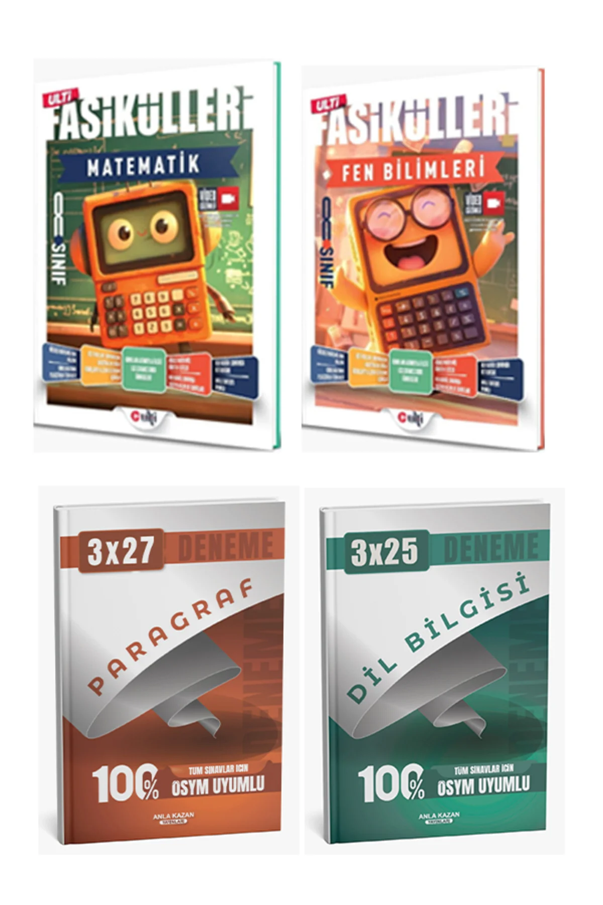 Ulti + Anla Kazan 2026 LGS Matematik Fen Fasikülleri + Anla Kazan Deneme 4 lü Set