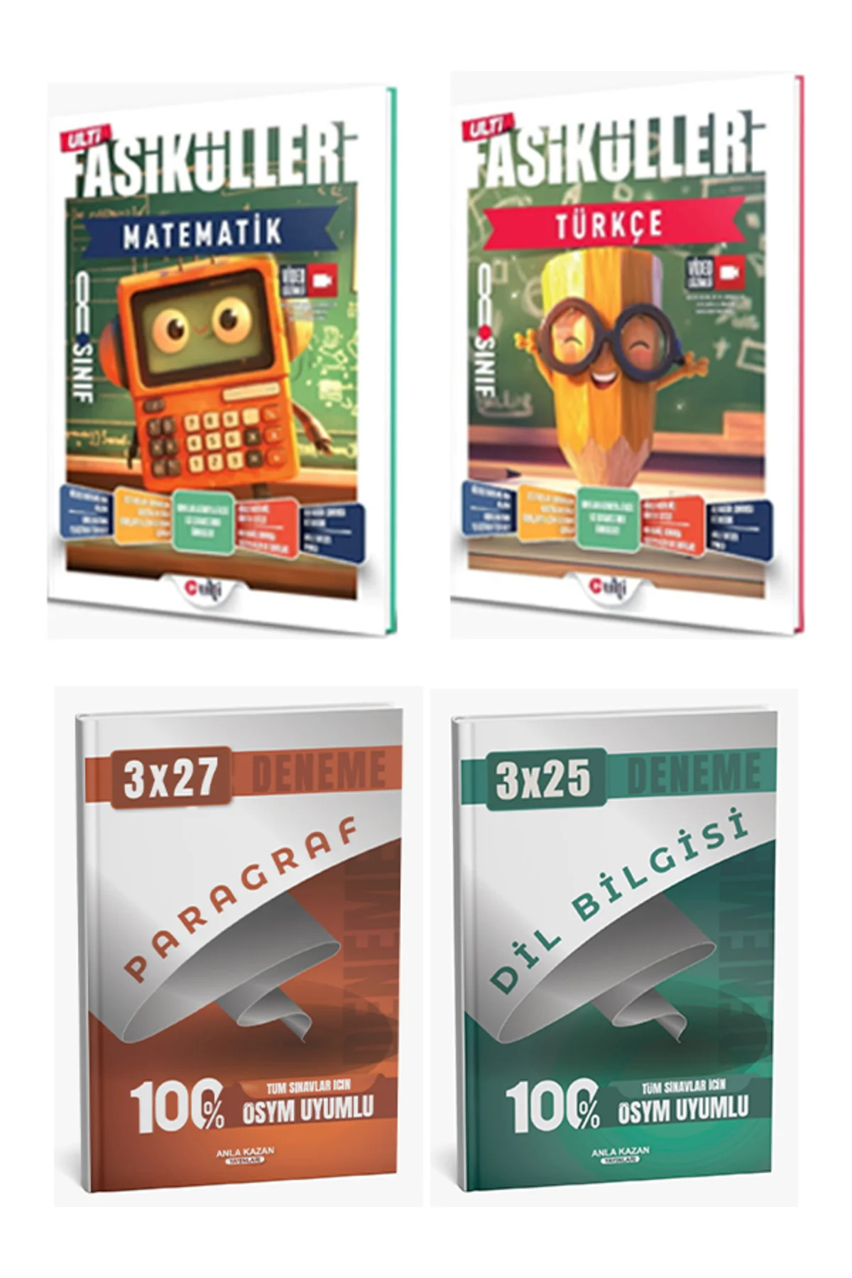 Ulti + Anla Kazan 2026 LGS Türkçe Matematik Fasikülleri + Anla Kazan Deneme 4 lü Set