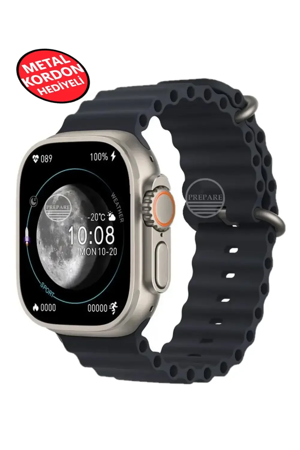 Ultra 2 Akıllı Saat Çelik Kordon Hediyeli Gri Kasa 49mm Nfc Bildi