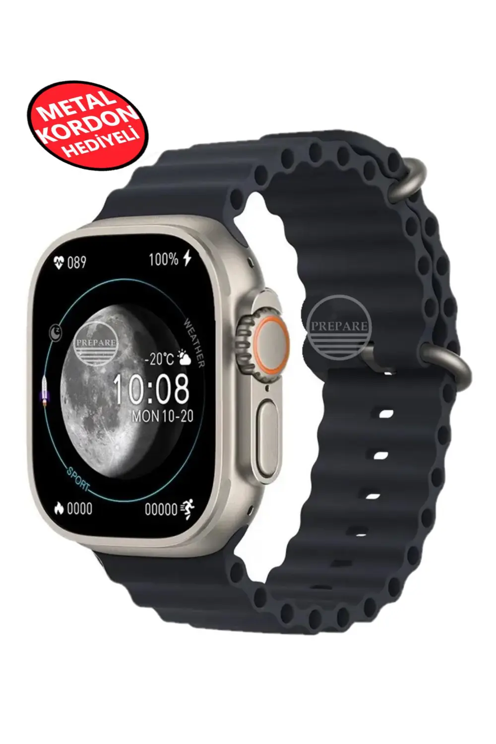 Ultra 2 Akıllı Saat Çelik Kordon Hediyeli Gri Kasa 49mm Nfc Bildi