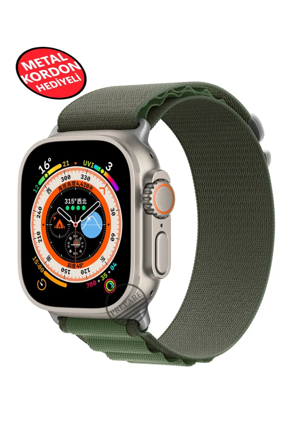 Ultra 2 Akıllı Saat Çelik Kordon Hediyeli Gri Kasa 49mm Nfc Bildi