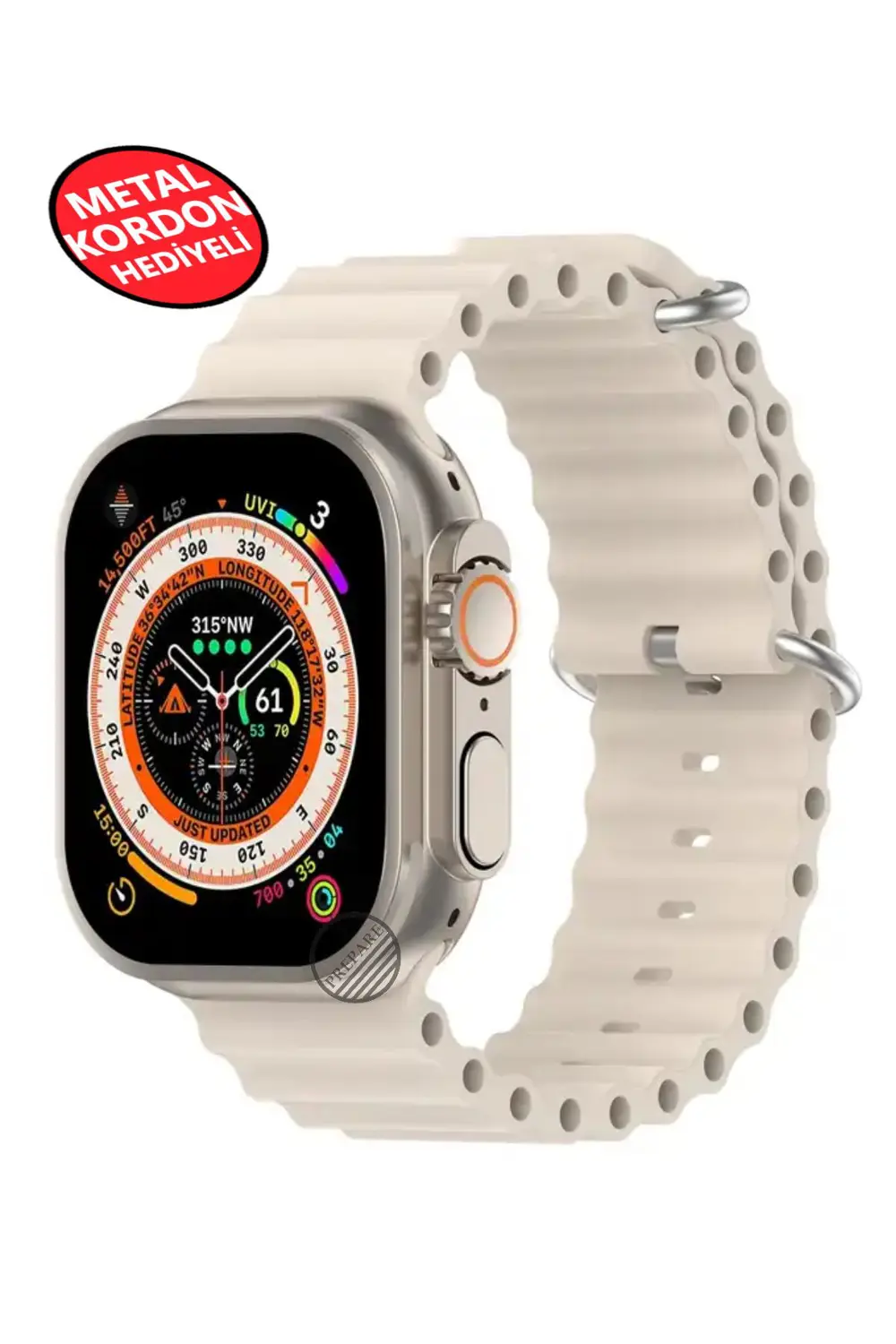 Ultra 2 Akıllı Saat Çelik Kordon Hediyeli Gri Kasa 49mm Nfc Bildi